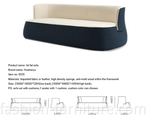 Three-seater Fabric Upholstered Sofa